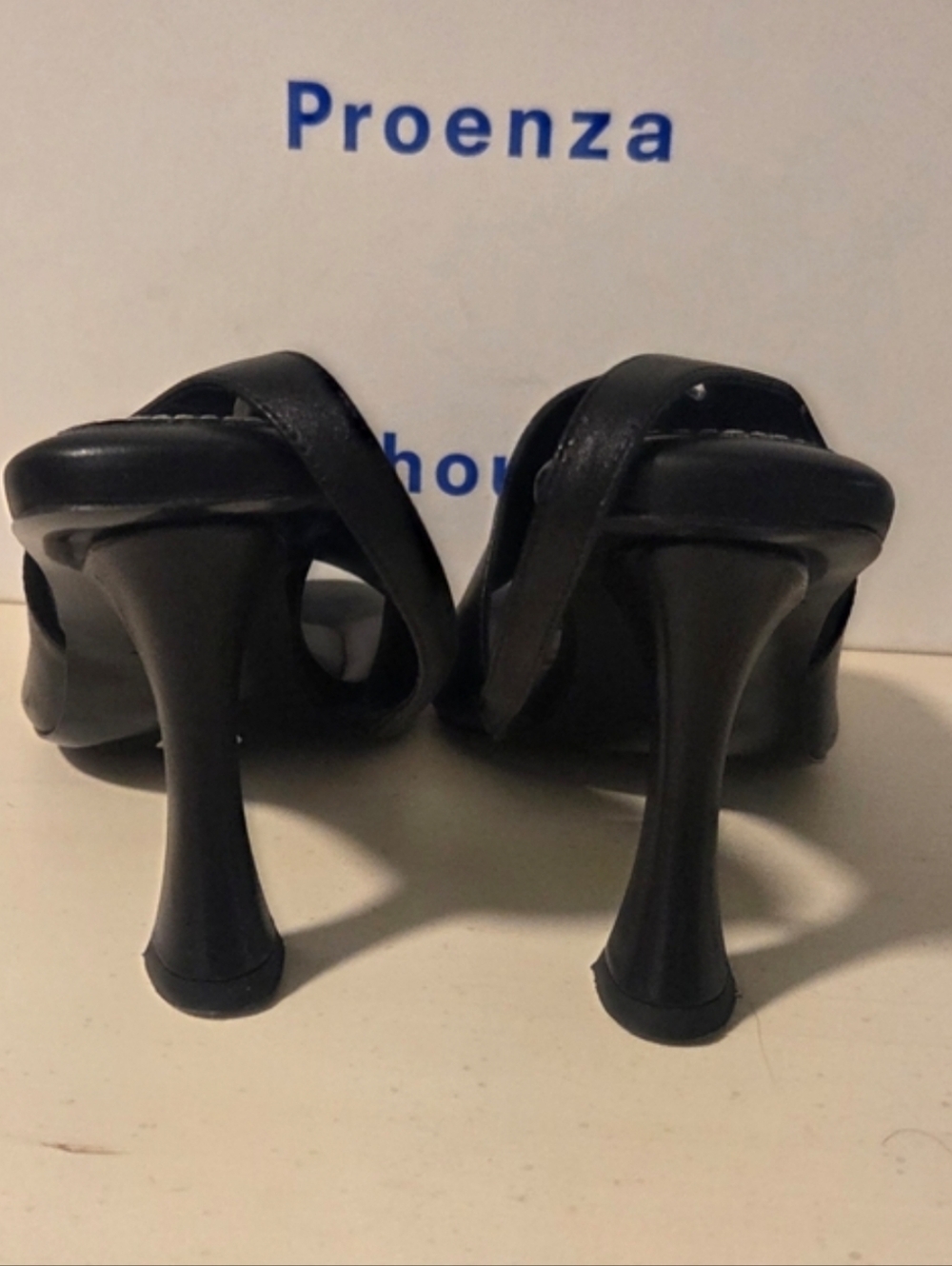 Proenza Schouler Black Leather Open-Toe Slingback Heels - Picture 9 of 9